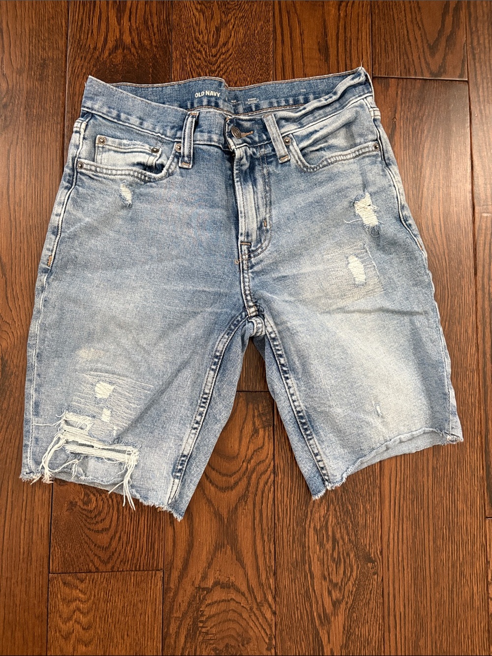 Old Navy Light Wash Distressed Men’s Denim Shorts